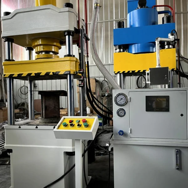 Front view of 100 ton 3-beam 4-column hydraulic press machine