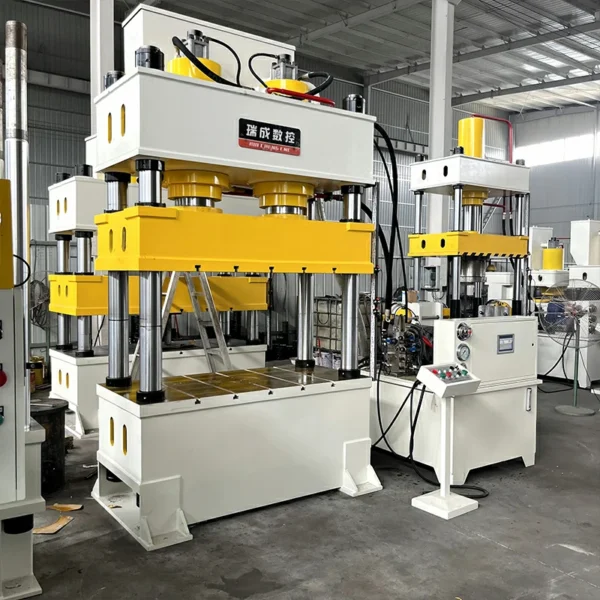 Left side angle of the 315 ton double cylinder hydraulic press machine.