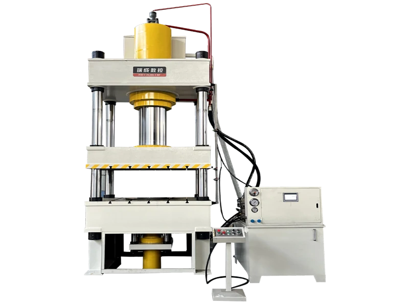 Compression molding hydraulic press for automotive brake pads