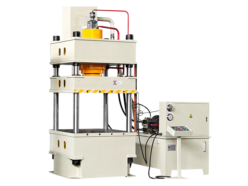 Four-column hydraulic press for medical device housing compression molding