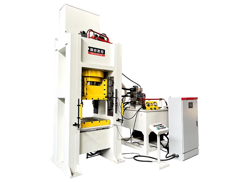 H-frame hydraulic press for titanium orthopedic implant precision forming