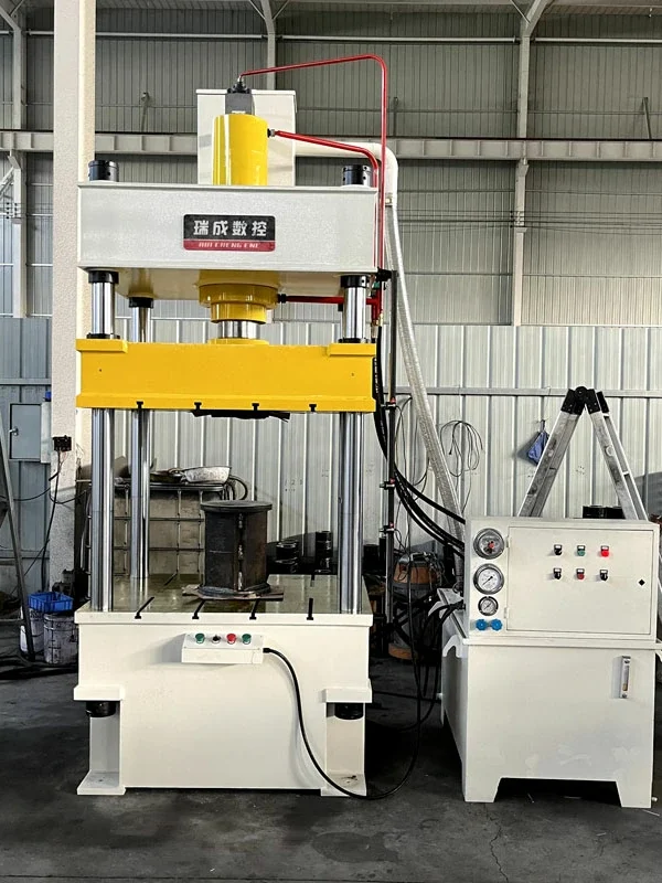 100 ton four column hydraulic press front view with 1000x1000mm worktable and stable industrial frame