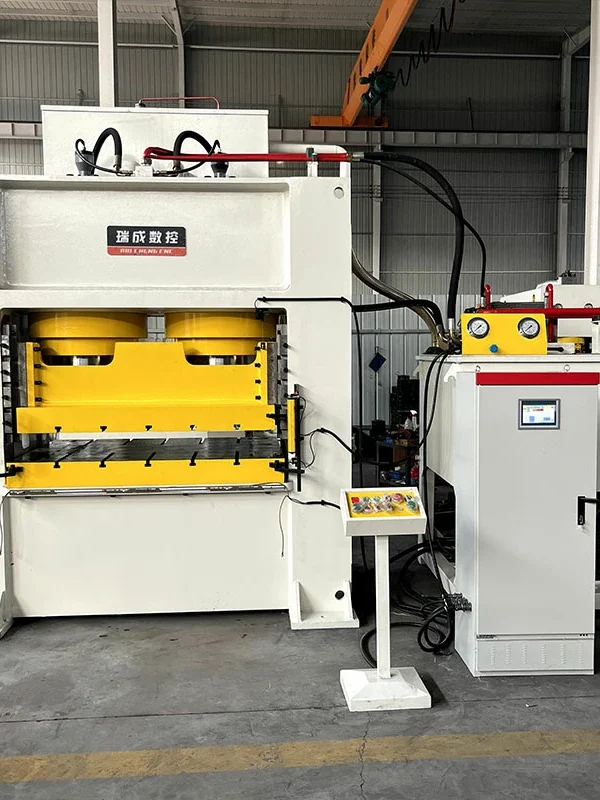 1000-ton-closed-frame-hydraulic-press-front-view 1000 ton closed frame hydraulic press front view with PLC control system