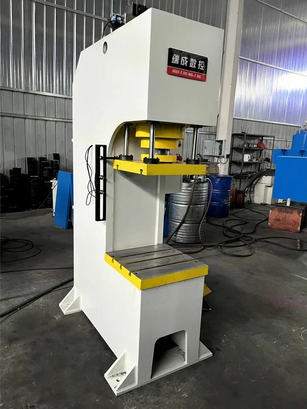 63-ton-single-arm-hydraulic-press-front-view 63 ton single arm hydraulic press machine front view