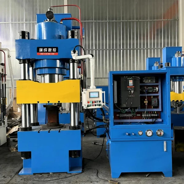 630 ton four column hydraulic press front view with servo motor