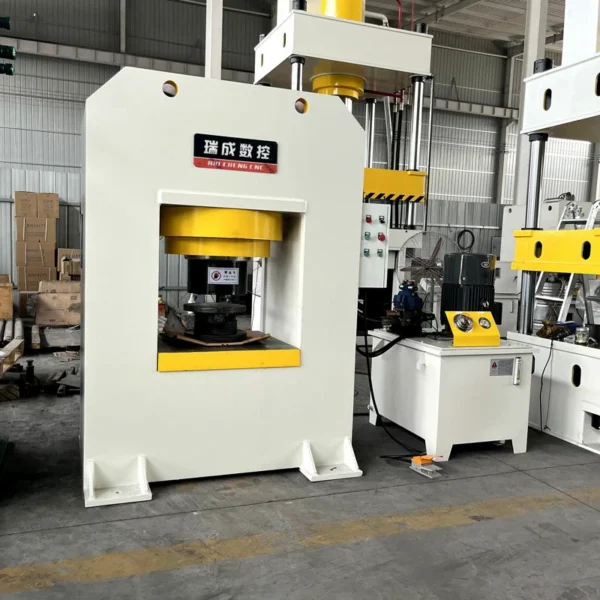 gantry hydraulic press left side view with 800mm worktable