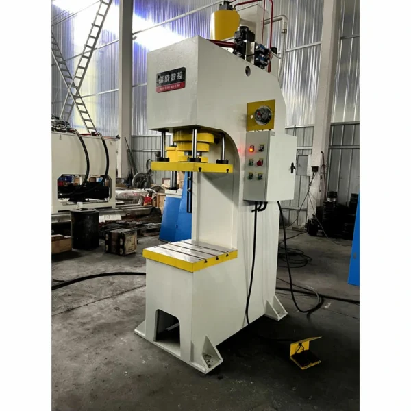 single arm hydraulic press machine right side view